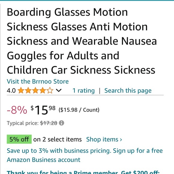 Amazon Motion Sickness Glasses - Picture 2 of 3